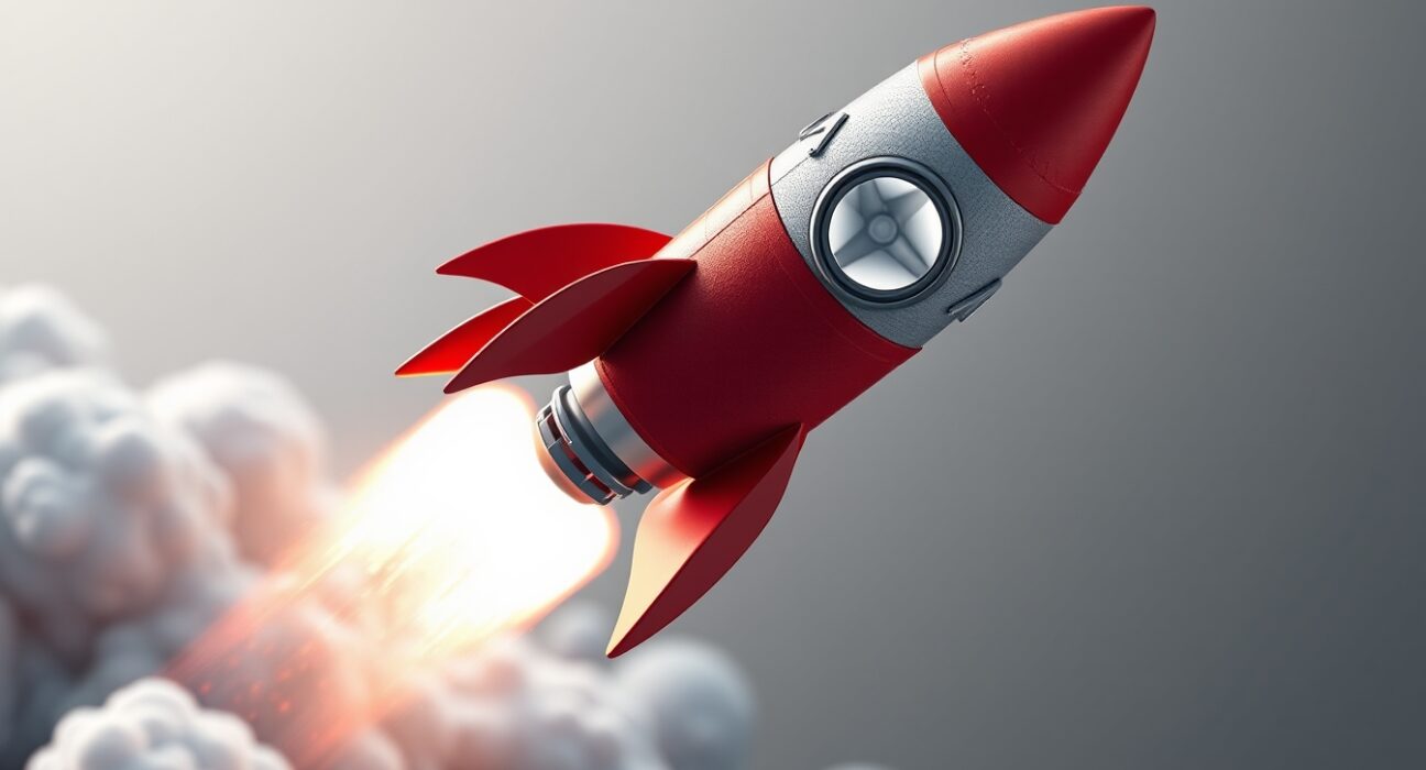 rocket 3D model with a shining effect