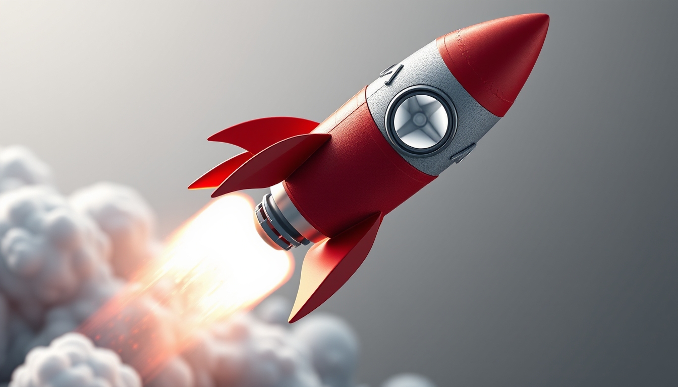 rocket 3D model with a shining effect