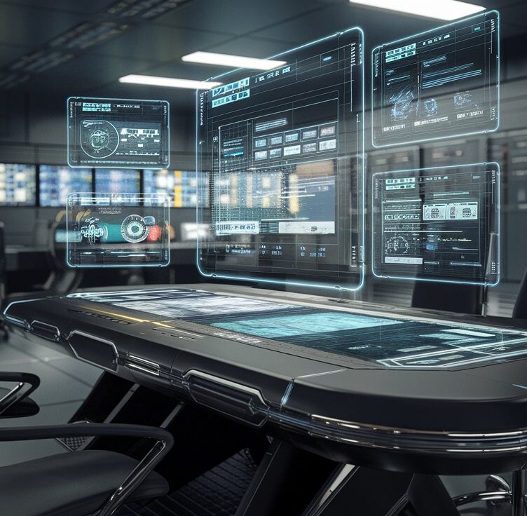 a futuristic perplexity with a glowing effect