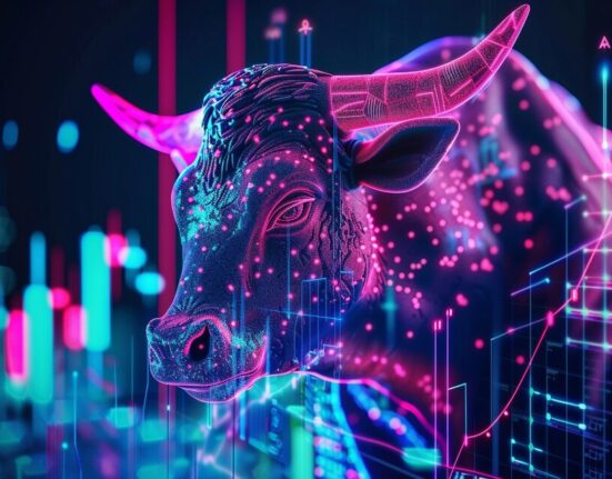 A bull with a Ai Stocks Effect