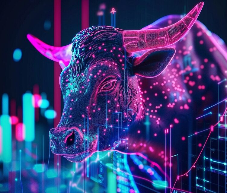 A bull with a Ai Stocks Effect