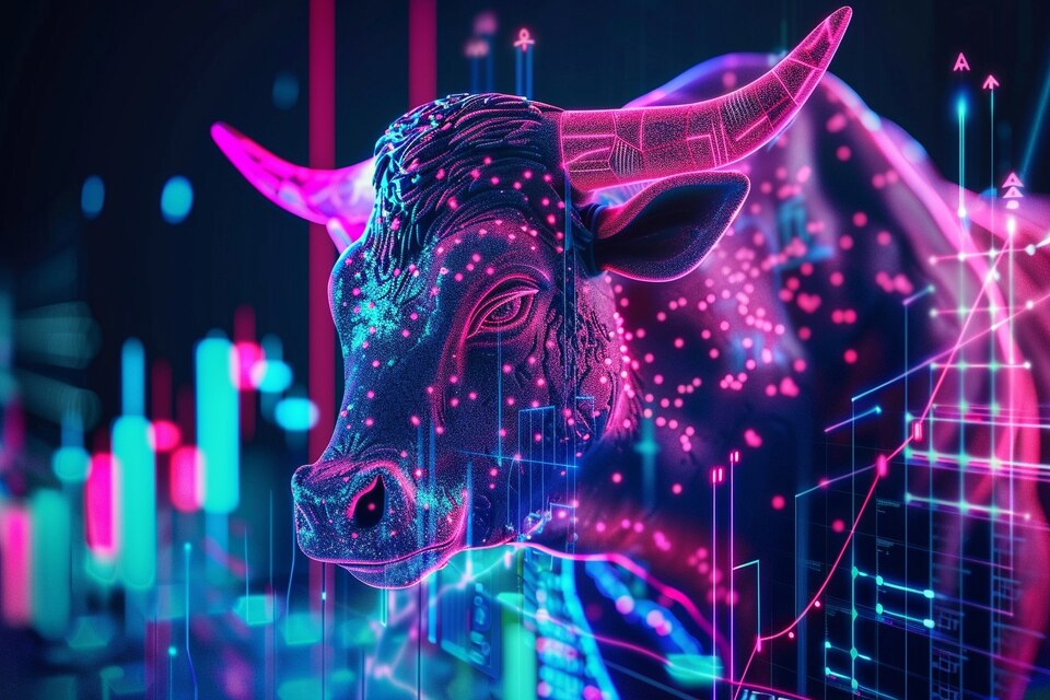 A bull with a Ai Stocks Effect